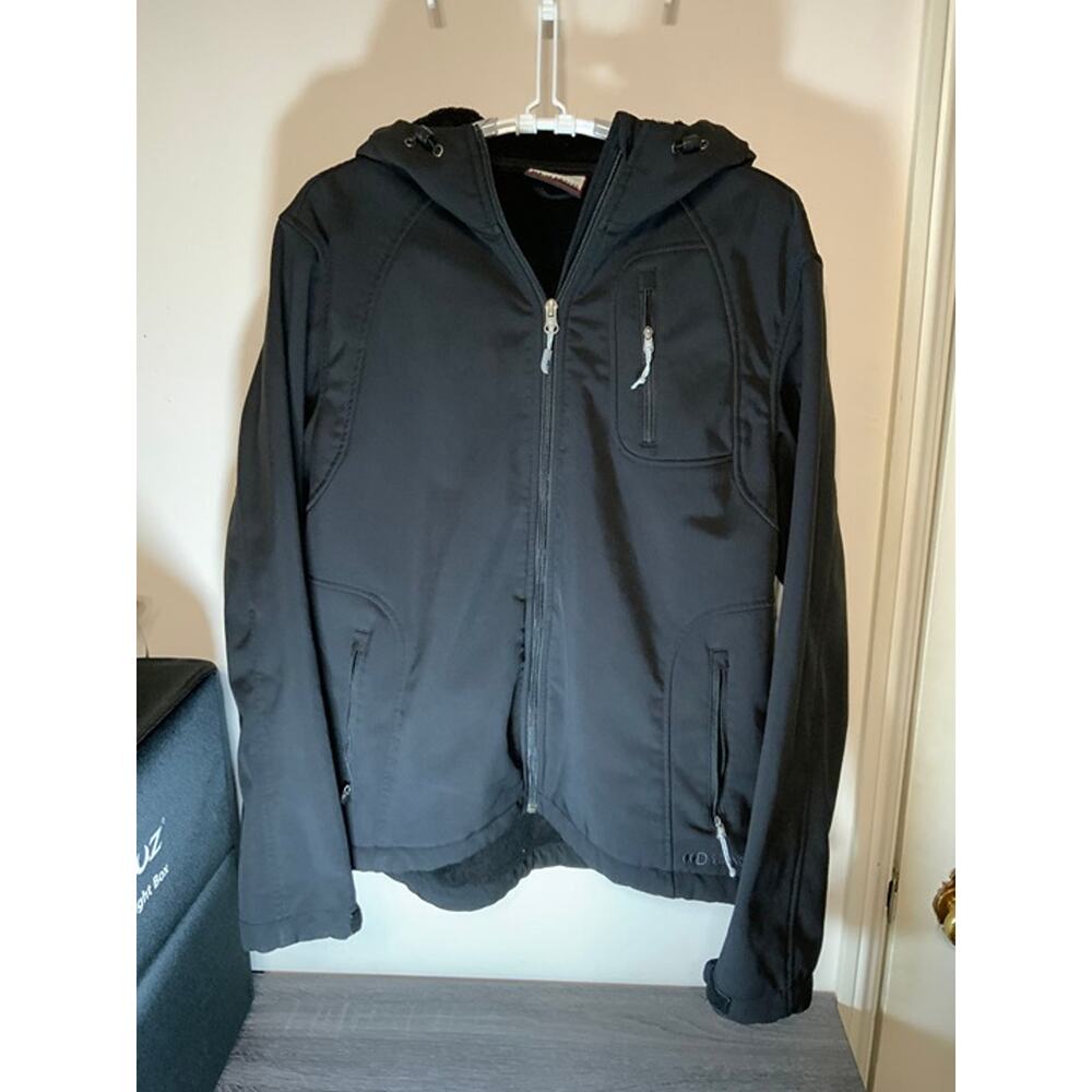 Double Diamonds Hooded Softshell Jacket Chest Pocket Winter Jacket - USED